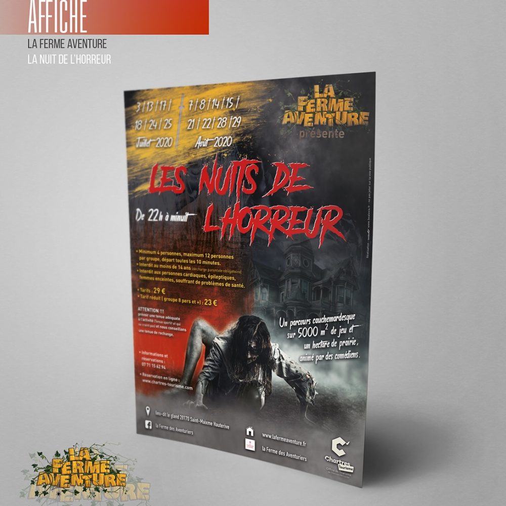 Affiche "Les nuits de l'horreur" pour La Ferme Aventure